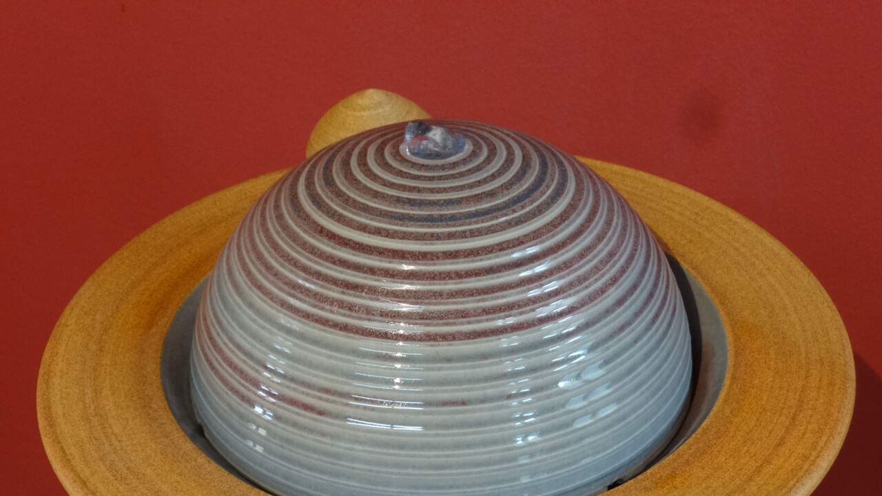Witzmann Zimmerbrunnen Cactus-Vario 14 mit Halbkugel aus Keramik mit Effektglasur